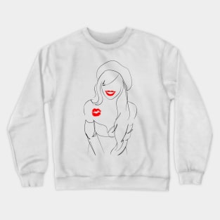 Women Red Lips Kisses Crewneck Sweatshirt